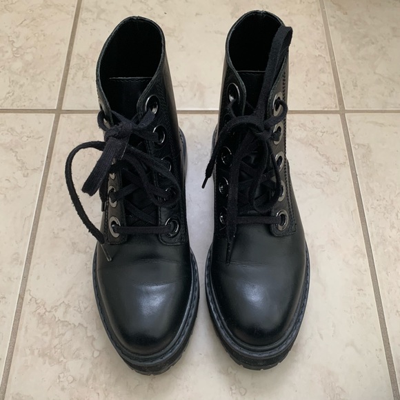 Zara leather combat boots - Picture 2 of 2